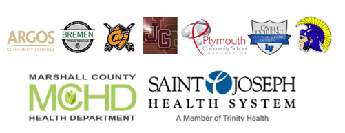 Logos from Marshall County schools and the County Health Department
