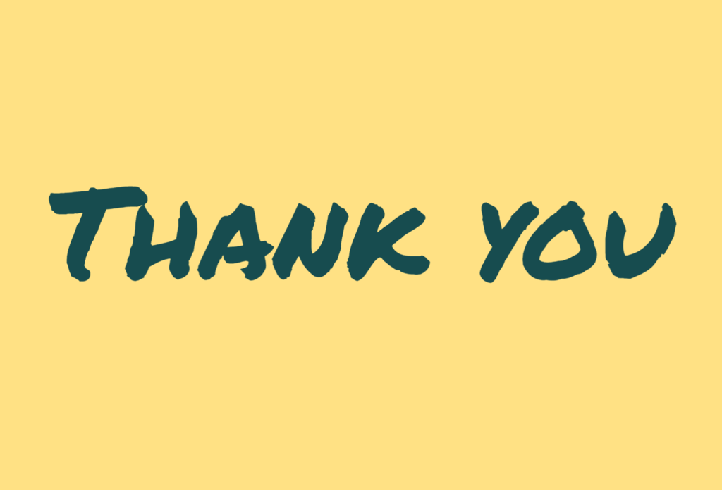 the words thank you