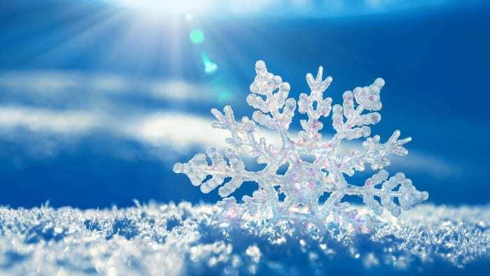 snowflake and blue sky