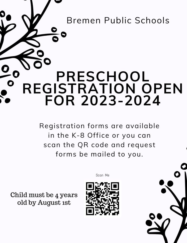 Preschool registration open 2023-2024